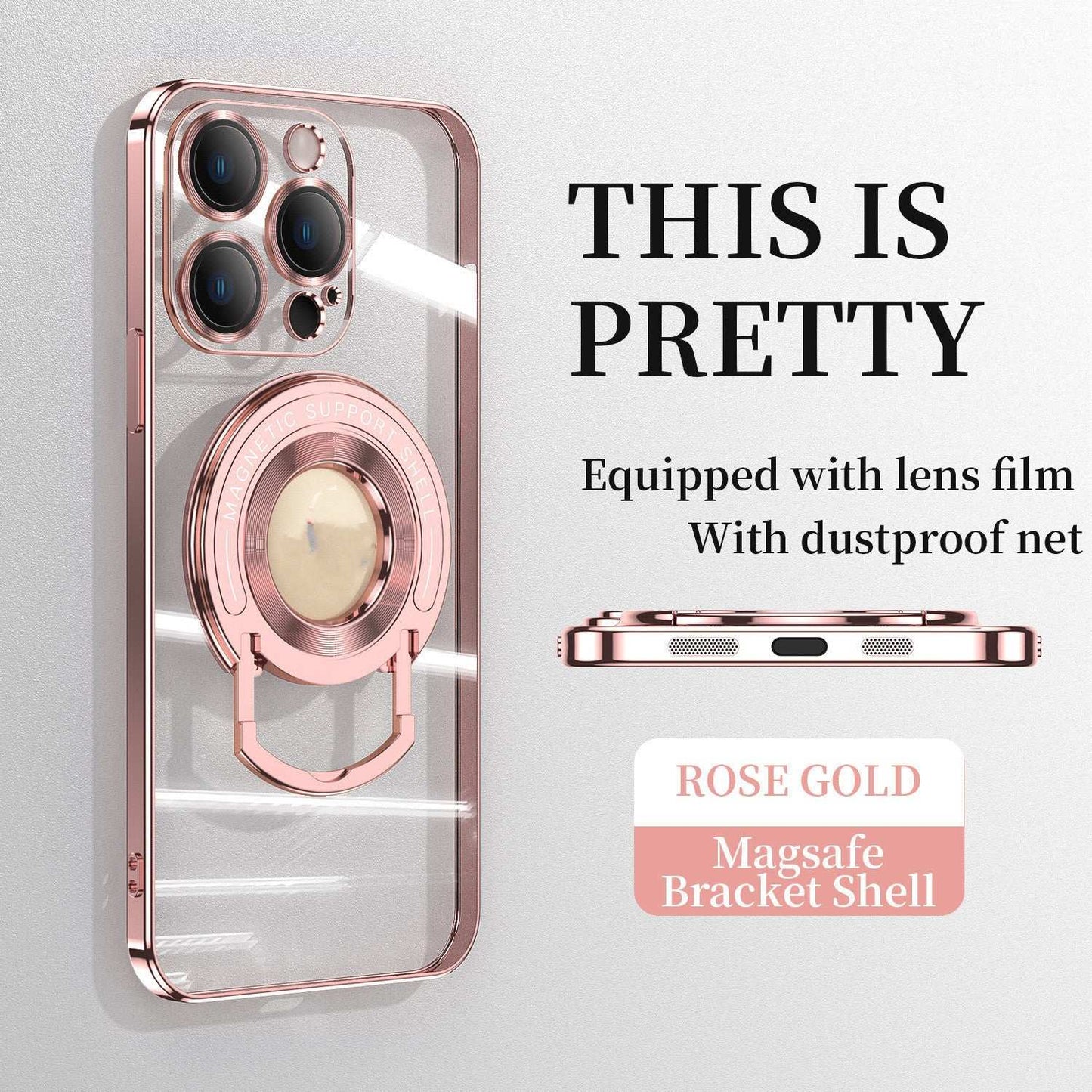 Electroplated Magnetic One Piece Bracket iPhone Case