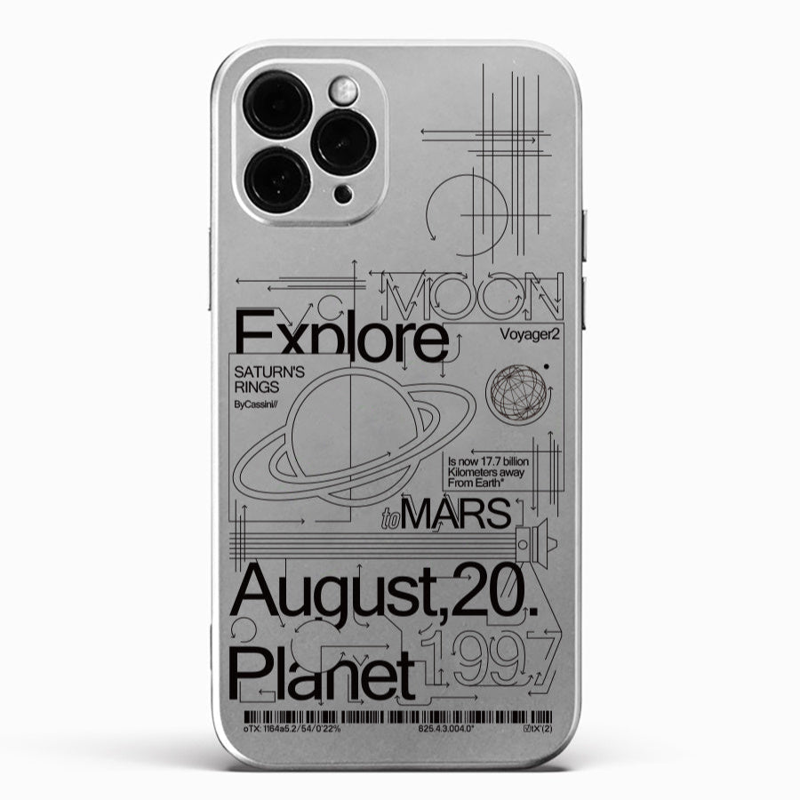 CASYFiE Wandering Electroplated Silver Earth Apple iPhone Case