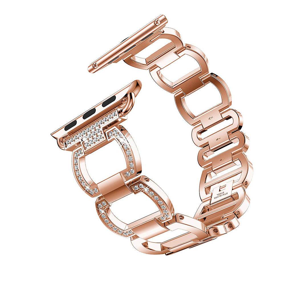 Stainless Steel With Diamond Apple Watch Strap