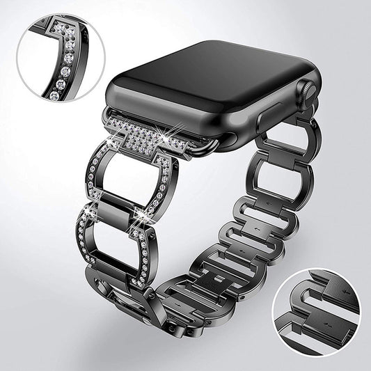 Stainless Steel With Diamond Apple Watch Strap