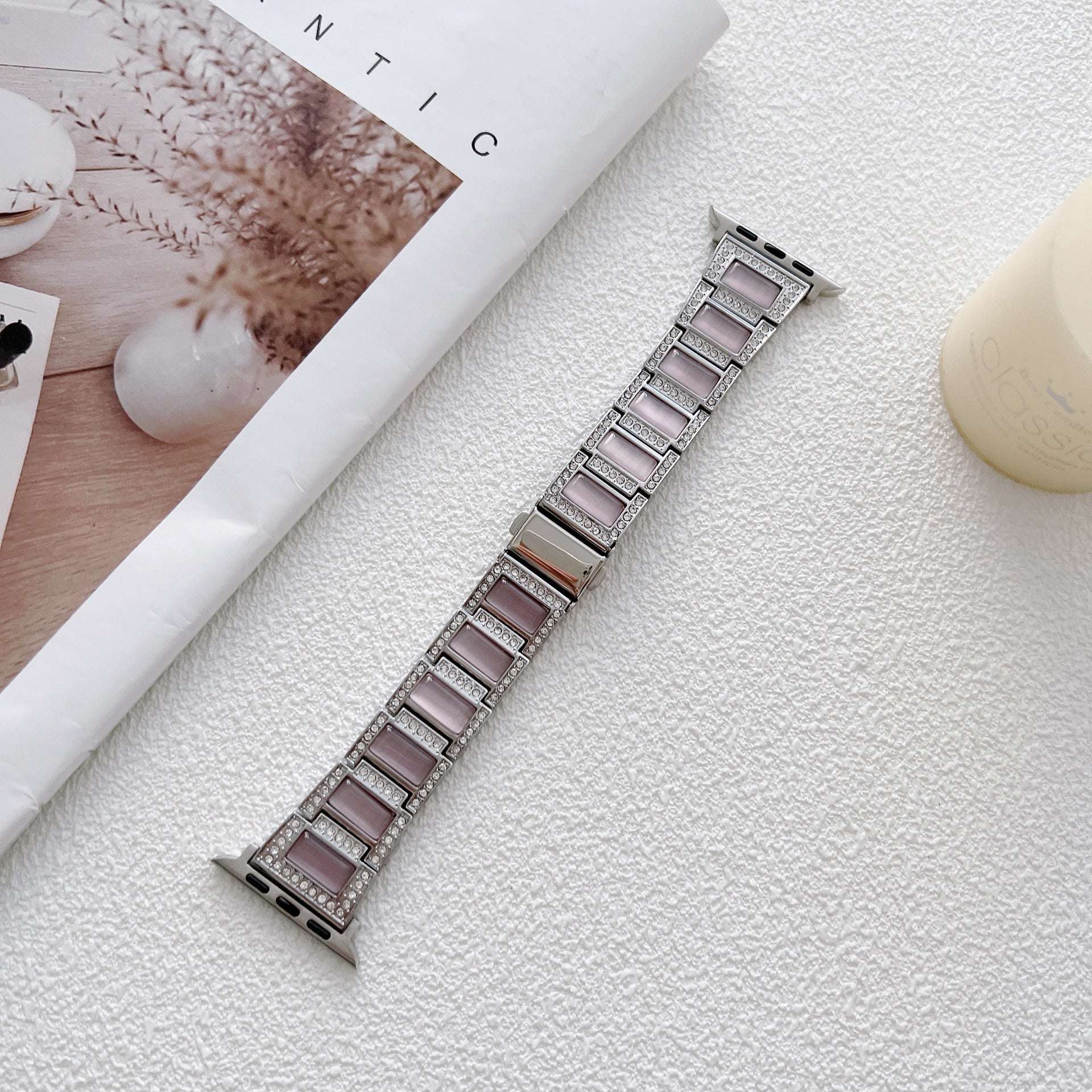Opal Diamond Metal Apple Watch Strap For Her