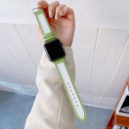 Leather & Knitted Nylon Apple Watch Strap