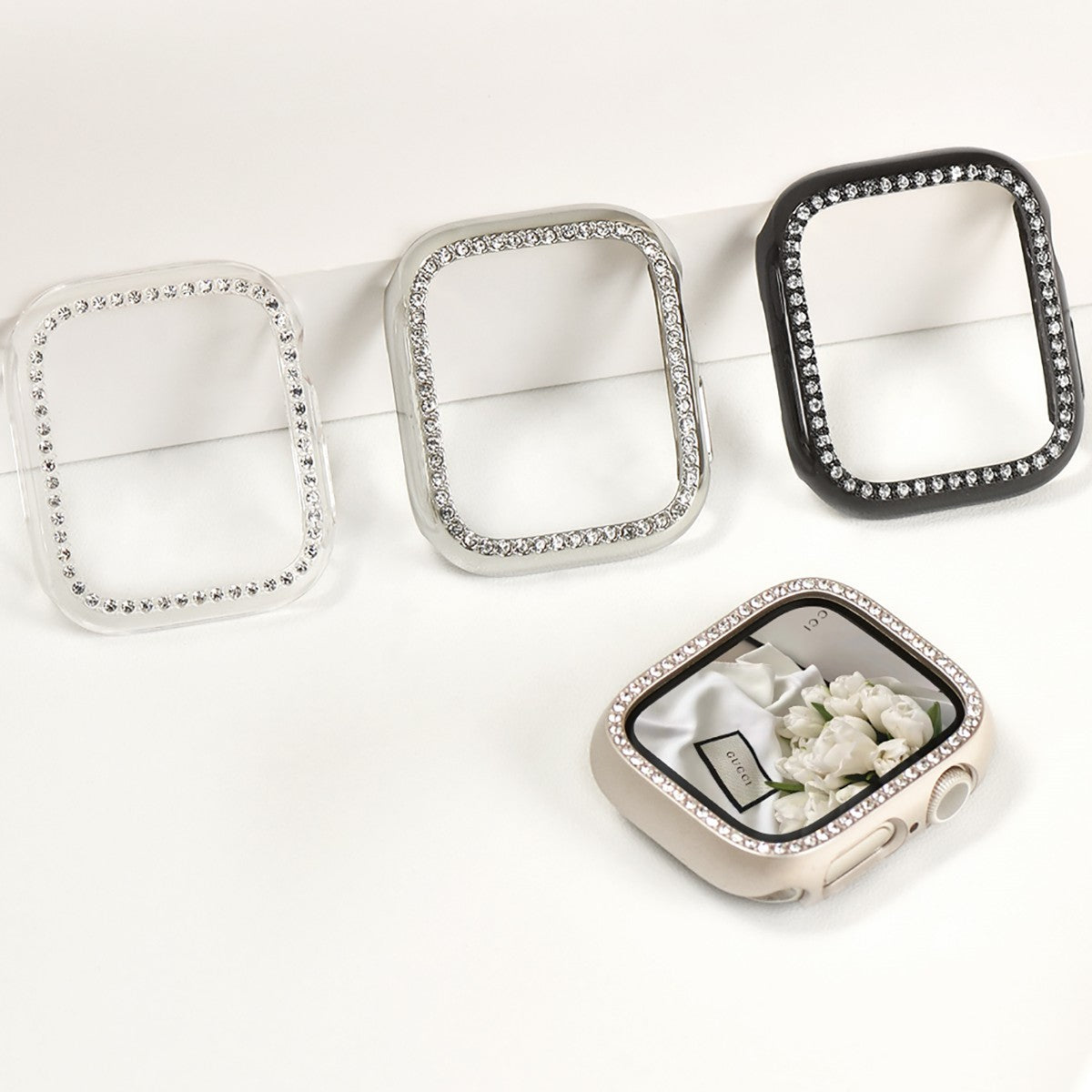 Bezel Diamond Inlay Apple Watch Case 40/41/44/45 MM