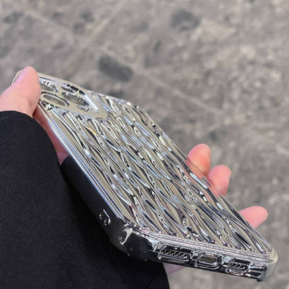 Luxury Silver Electroplated Water Ripple iPhone Case
