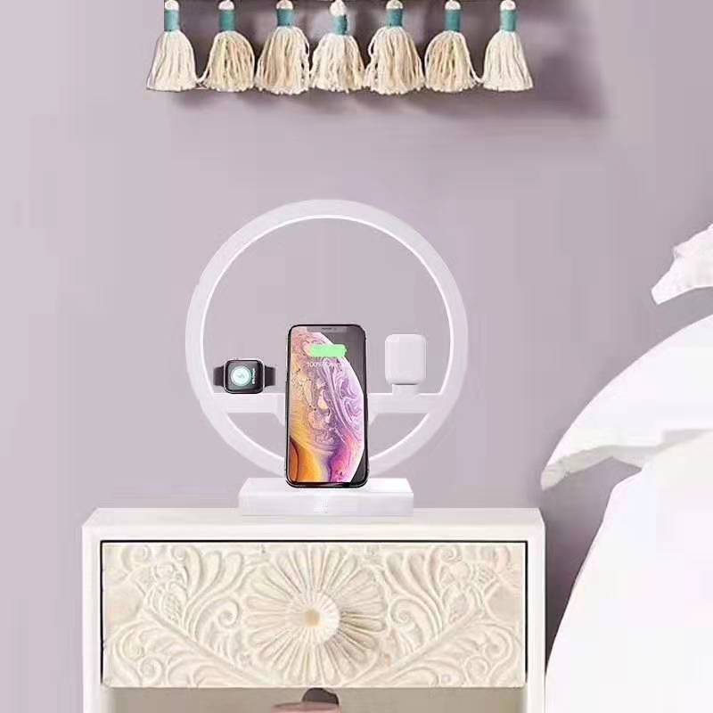 4-in-1 Bedside Lamp Wireless Charger
