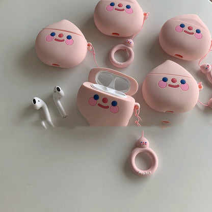 Cute Peach Apple AirPods Case