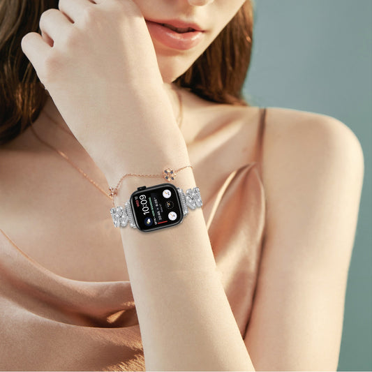 7-word Diamond-embedded Apple Watch Strap