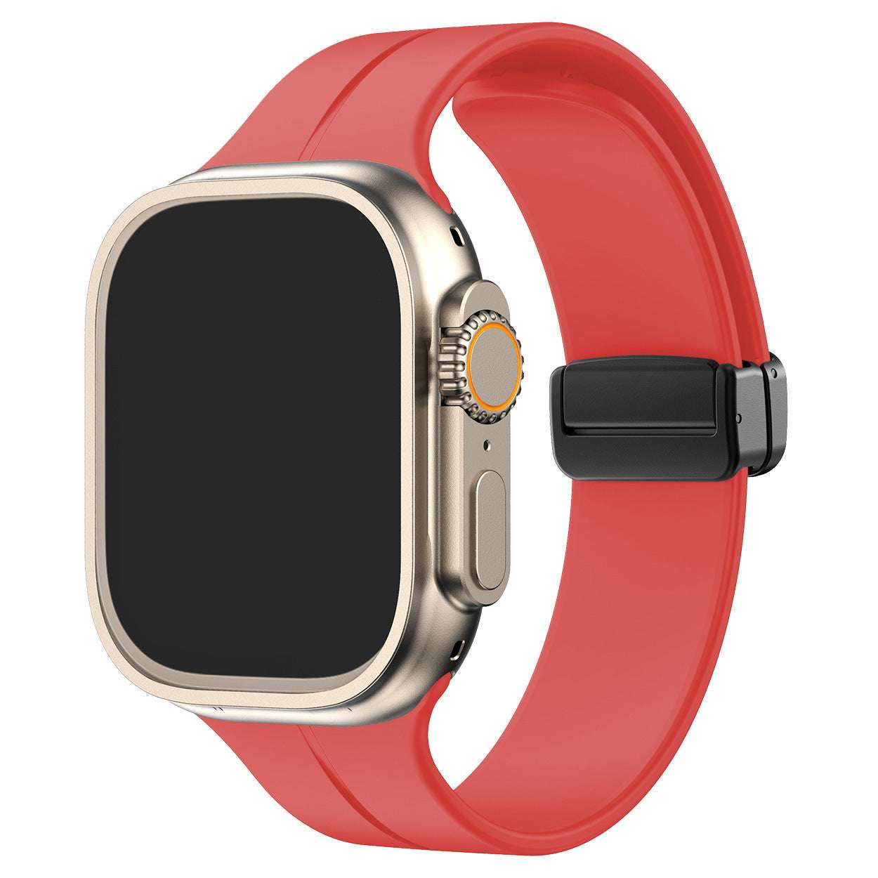 Magnetic Folding Buckle Silicone Apple Watch Strap
