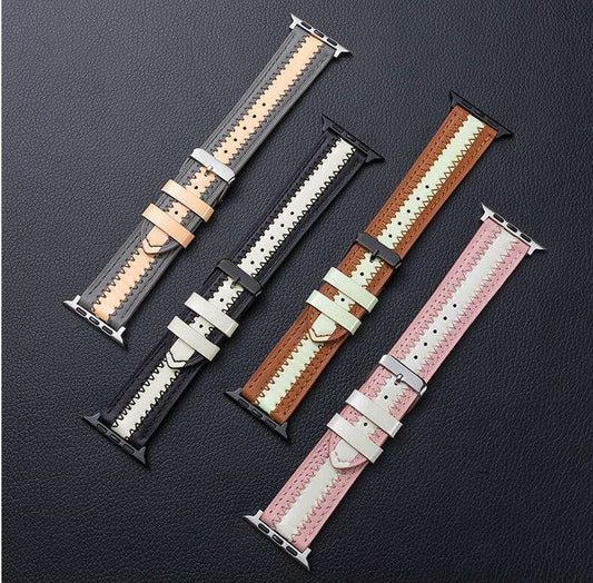 CASYFiE Luminous Leather Apple Watch Strap