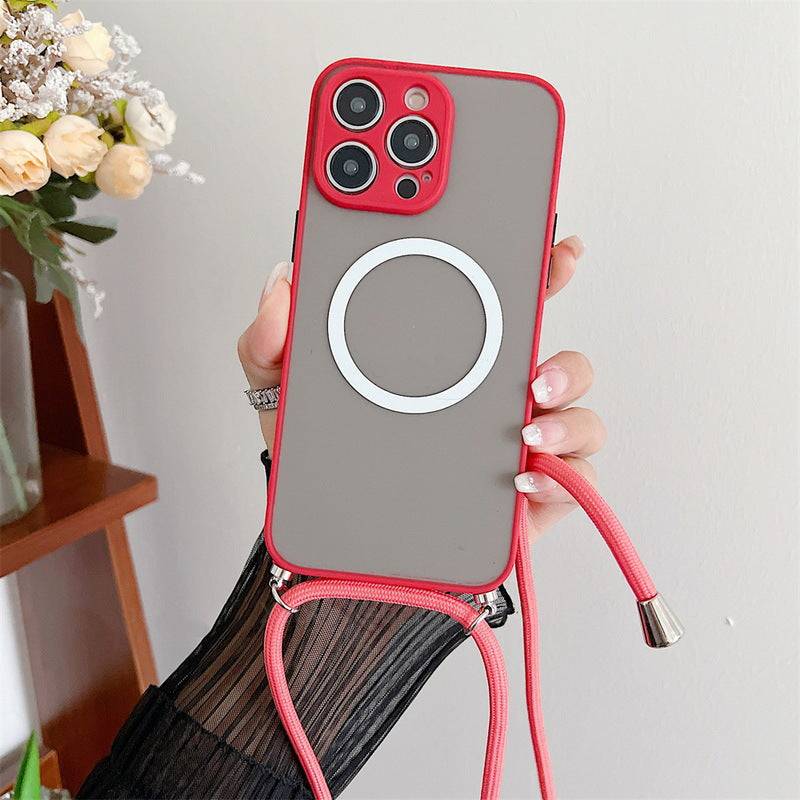 Magnetic Lanyard Transparent Crossbody Drop-resistant  Apple iPhone Case