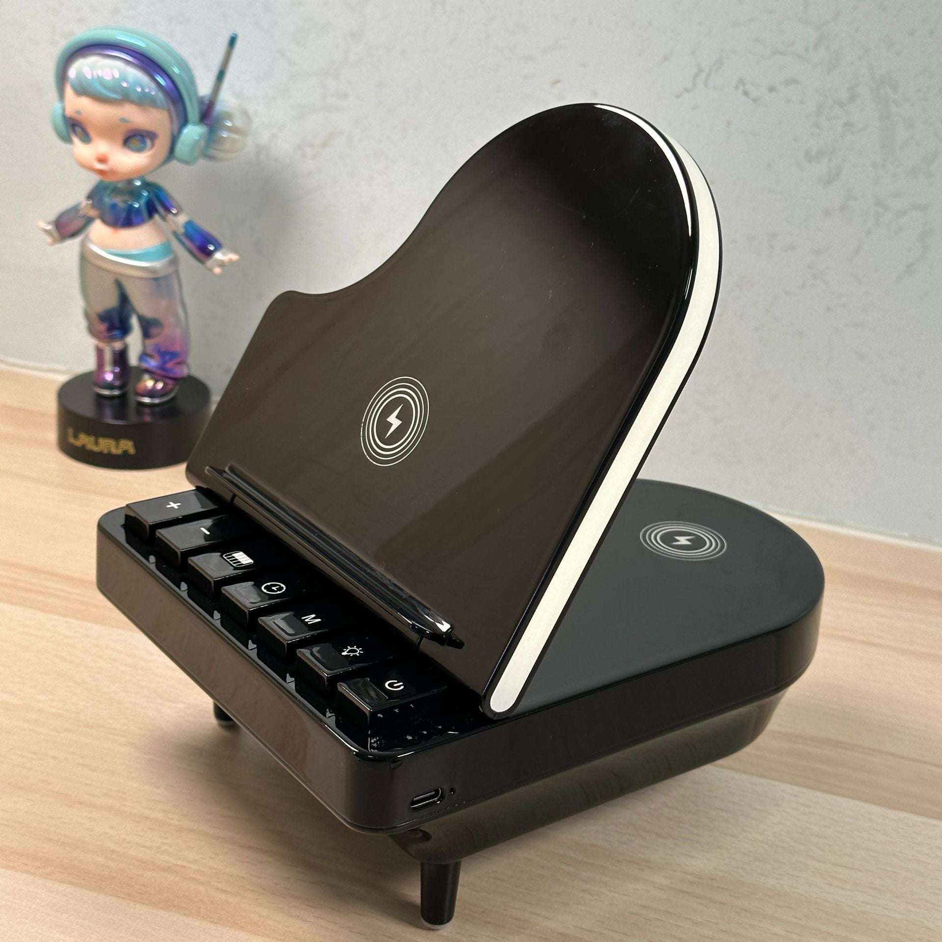 Piano Wireless Charger With Mobile Phone Holder