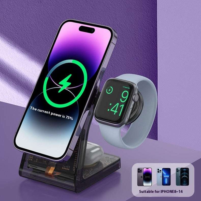 Transparent 3-in-1 Magnetic Charger Stand