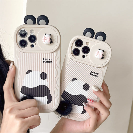 Cute Furry Panda Apple iPhone Case