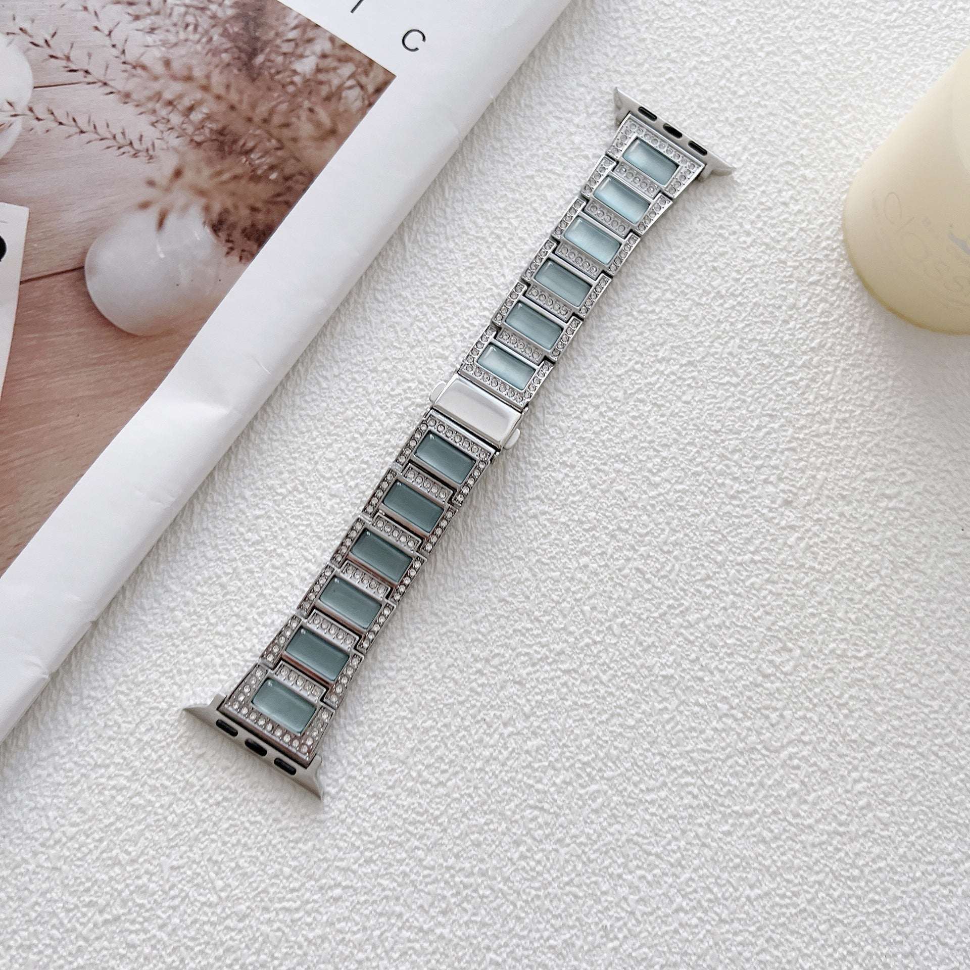 Opal Diamond Metal Apple Watch Strap For Her