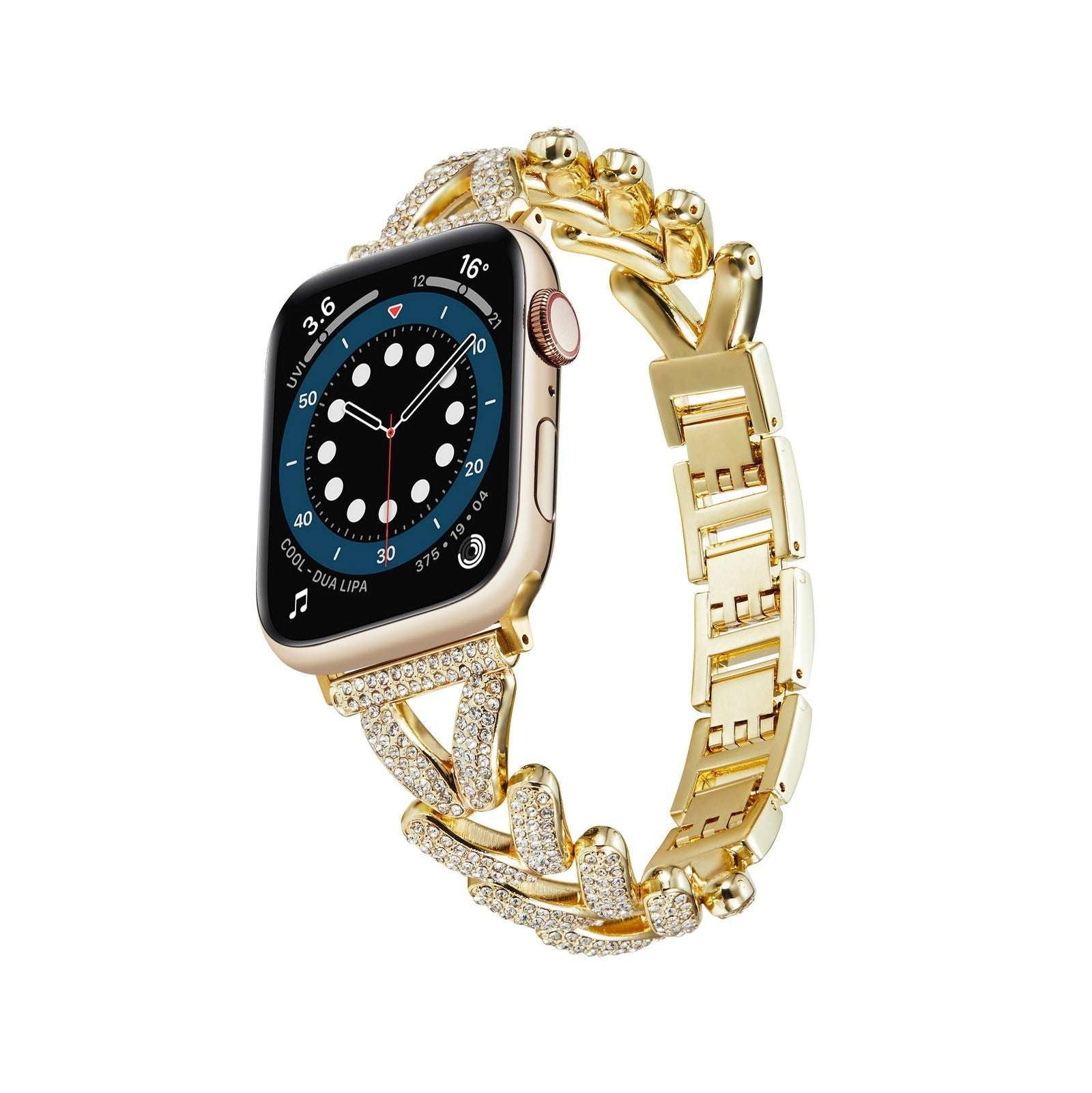 Octagonal Diamond Stainless Steel Apple Watch Strap For Her