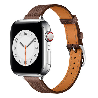Single Ring and Slim Leather Apple Watch Strap