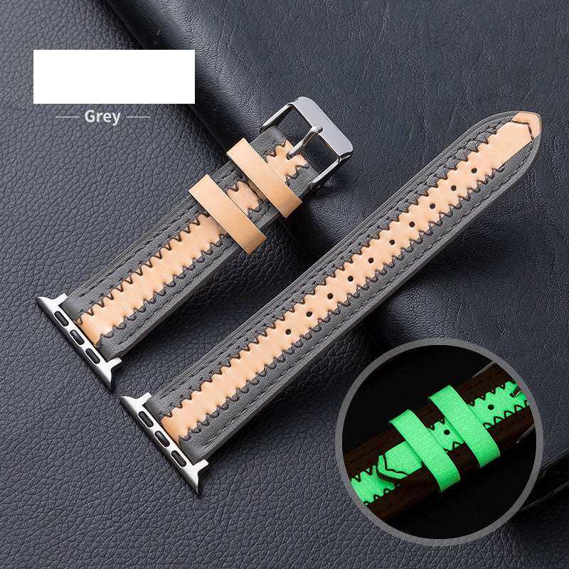 CASYFiE Luminous Leather Apple Watch Strap