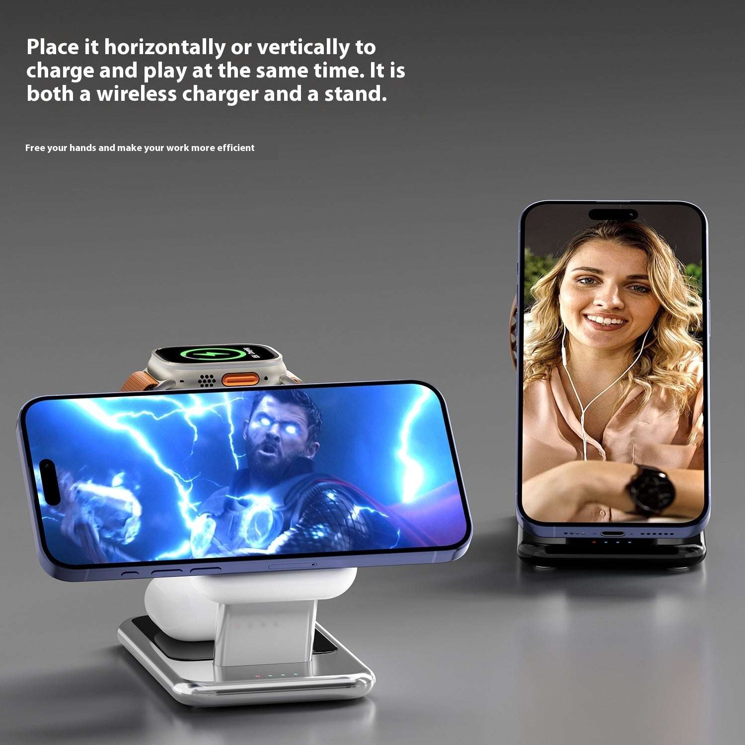 Magnetic Bracket 3-in-1 Charger