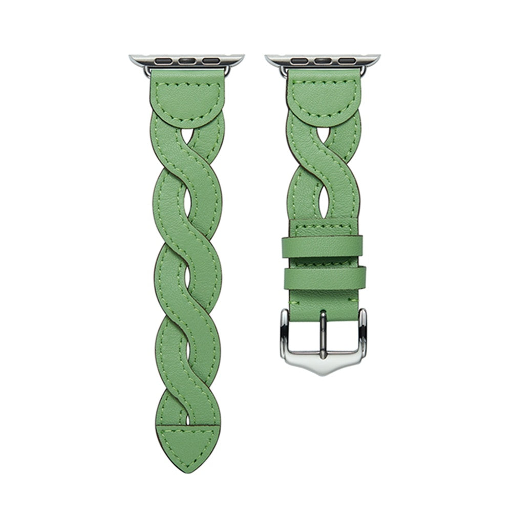 Woven Pattern Leather Apple Watch Strap