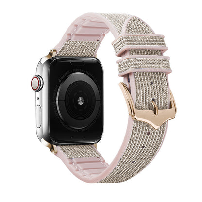 Leather Silicone Blingy Apple Watch Strap
