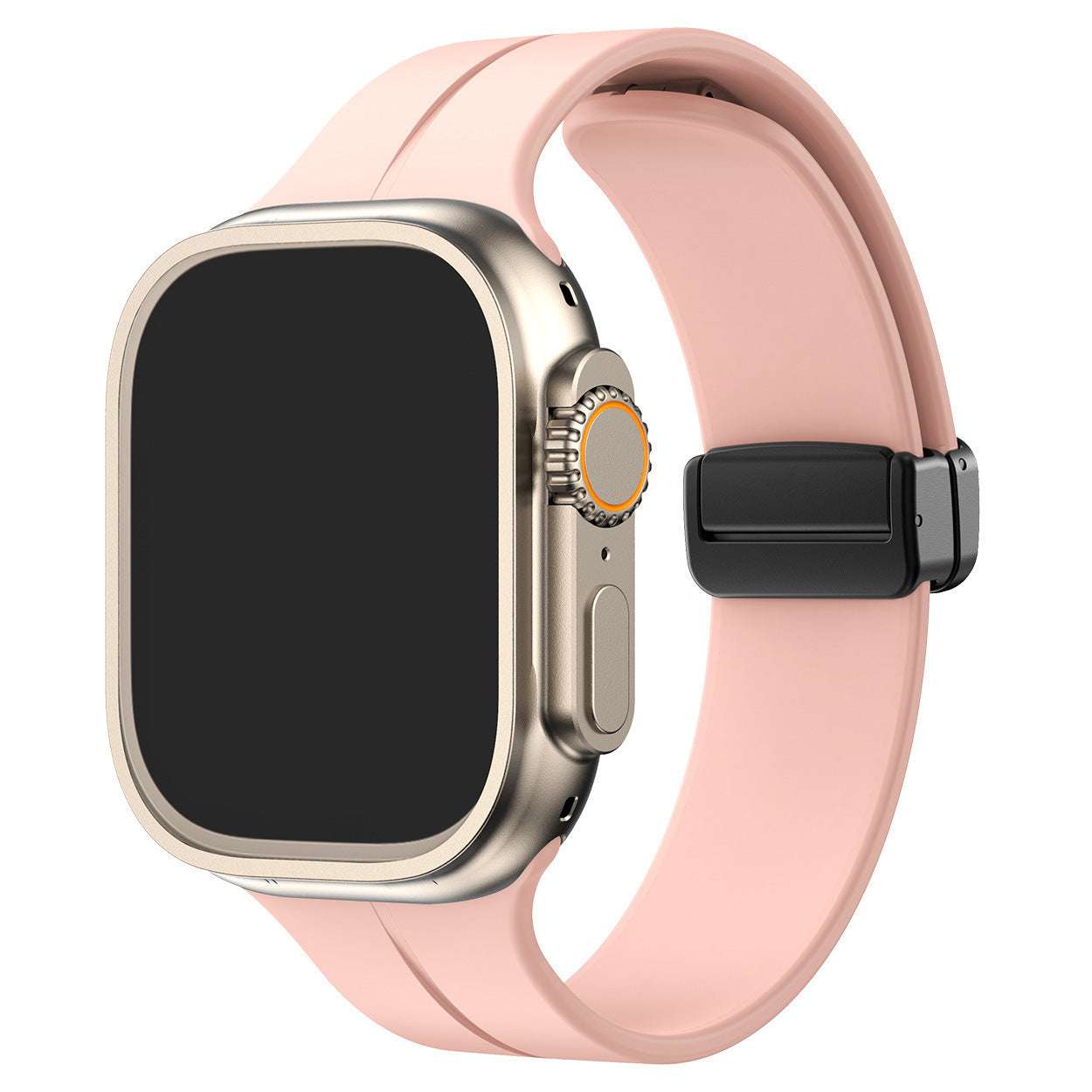 Magnetic Folding Buckle Silicone Apple Watch Strap