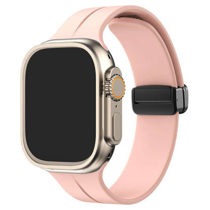 Magnetic Folding Buckle Silicone Apple Watch Strap