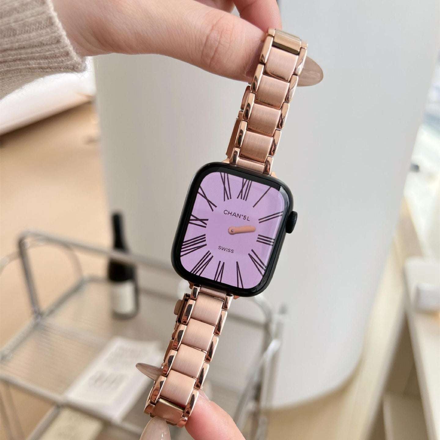 CASYFiE Texture Stainless Steel Apple Watch Strap