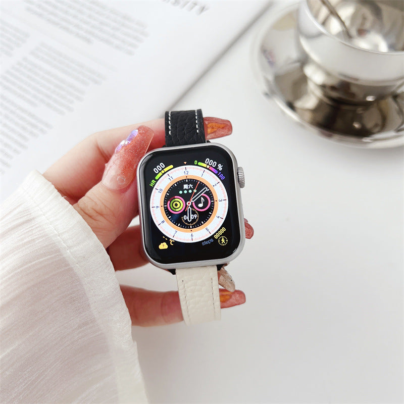 Contrast Leather Magnetic Apple Watch Strap