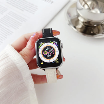 Contrast Leather Magnetic Apple Watch Strap