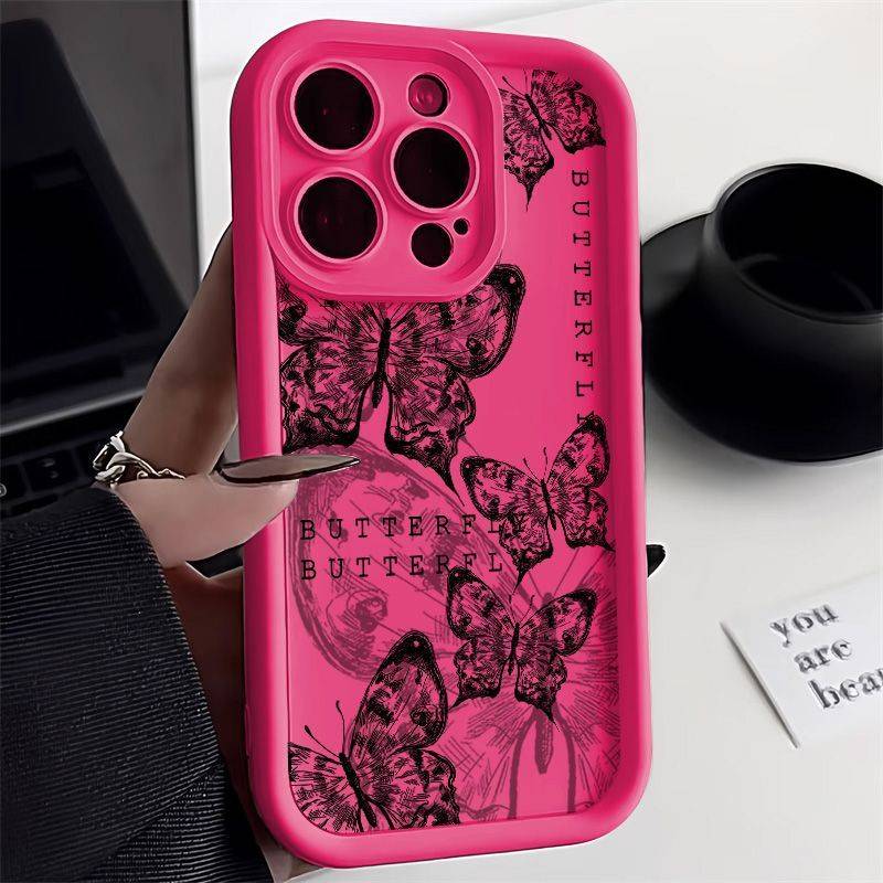 Retro Butterfly Print Drop-resistant iPhone Case
