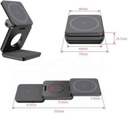 3 in 1 Foldable Magnetic Portable Wireless Charger