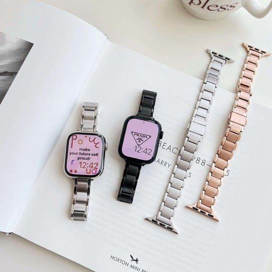 CASYFiE Texture Stainless Steel Apple Watch Strap