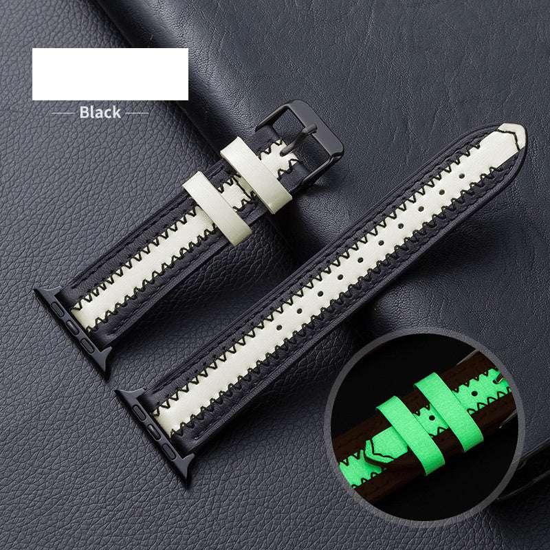 CASYFiE Luminous Leather Apple Watch Strap