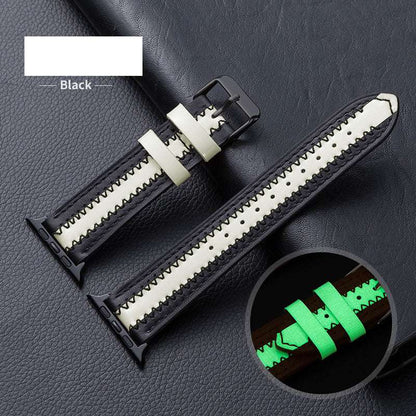 CASYFiE Luminous Leather Apple Watch Strap