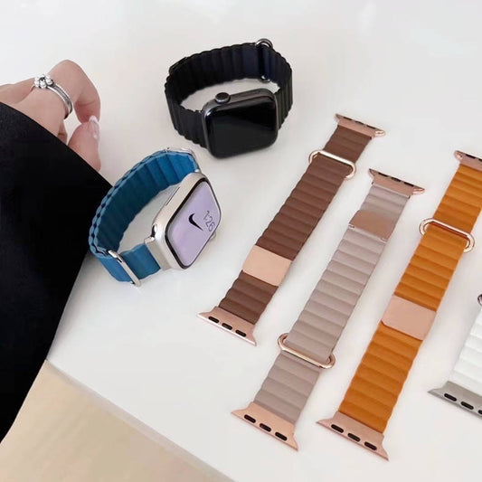 Genuine Leather Magnetic Reverse Buckle Watch Strap