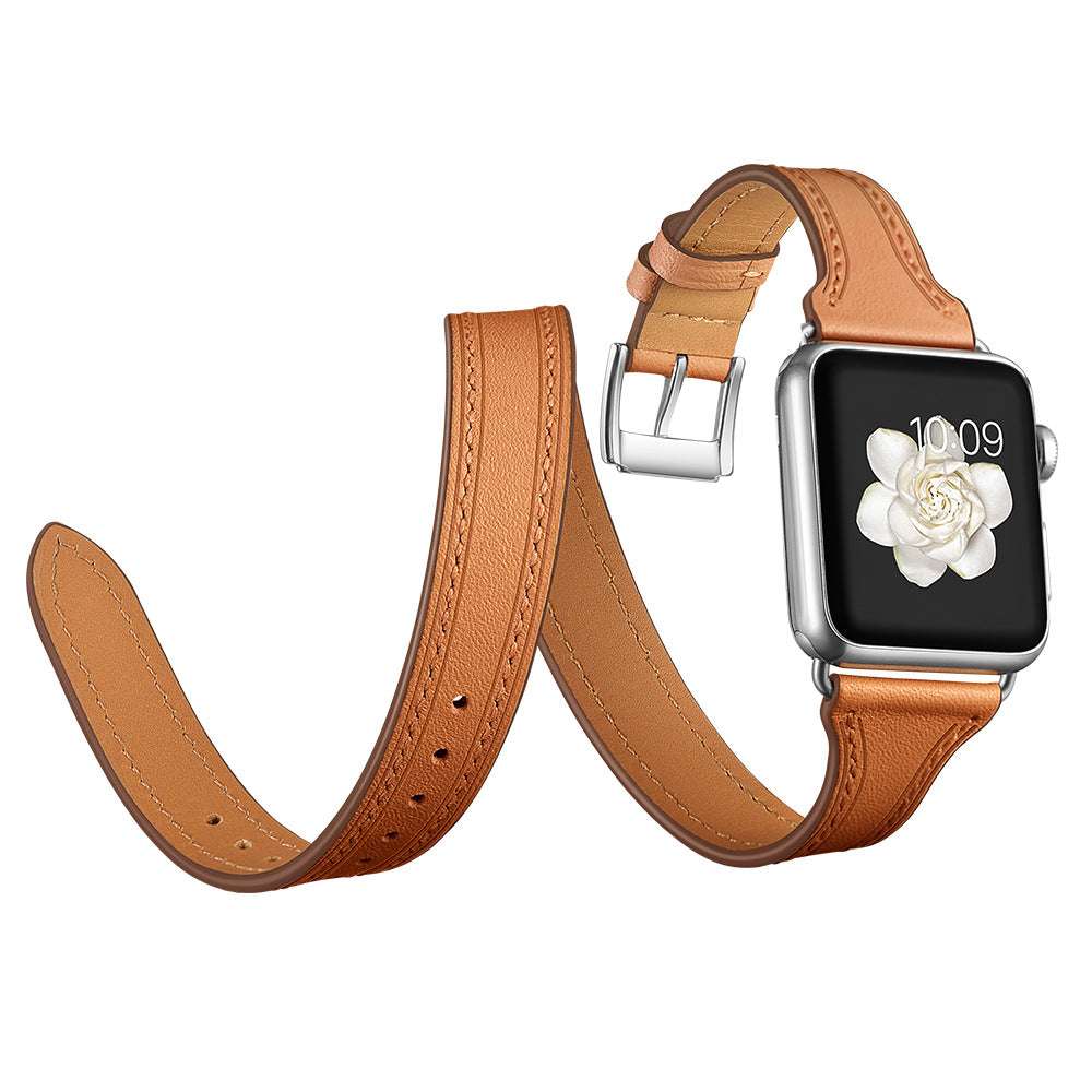 CASYFiE Double loop leather Apple Watch Strap