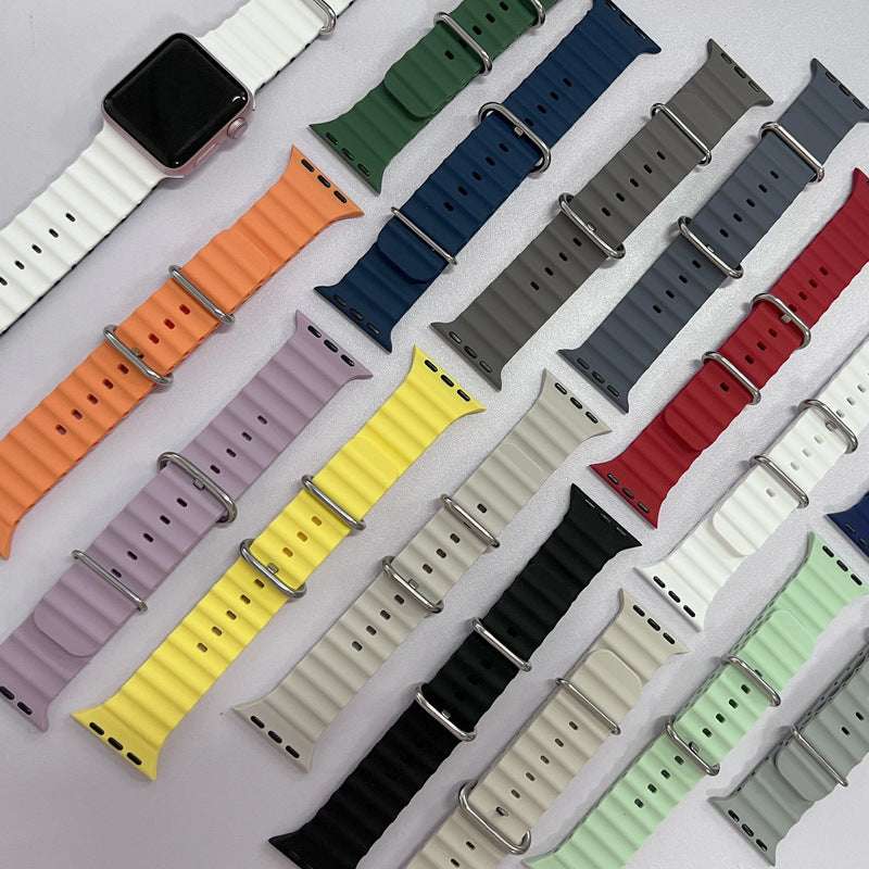 Ocean Ripple Silicone Apple Watch Strap