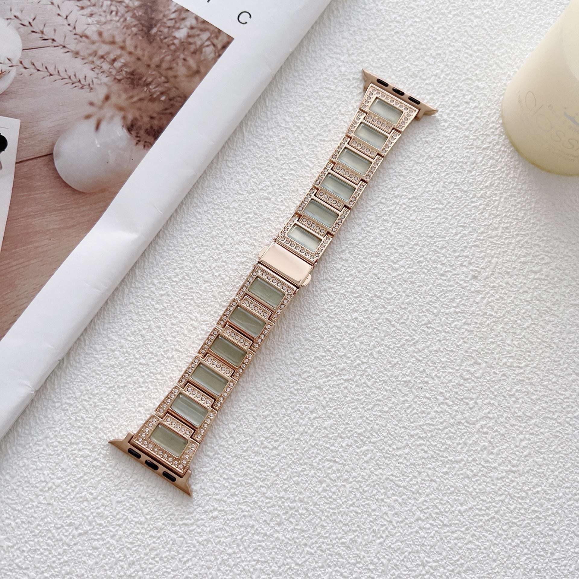 Opal Diamond Metal Apple Watch Strap For Her