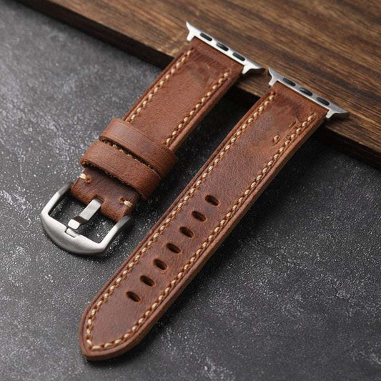 Hand-made Vintage Style Leather Apple Watch Strap