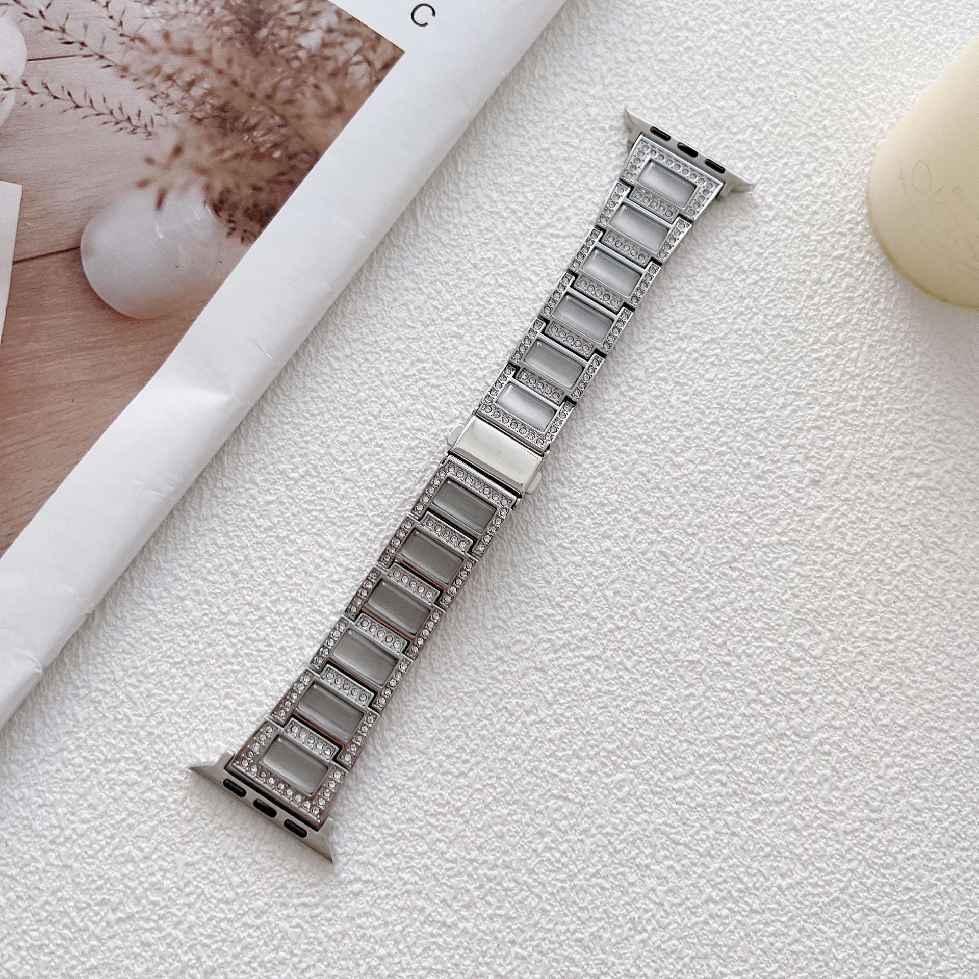 Opal Diamond Metal Apple Watch Strap For Her