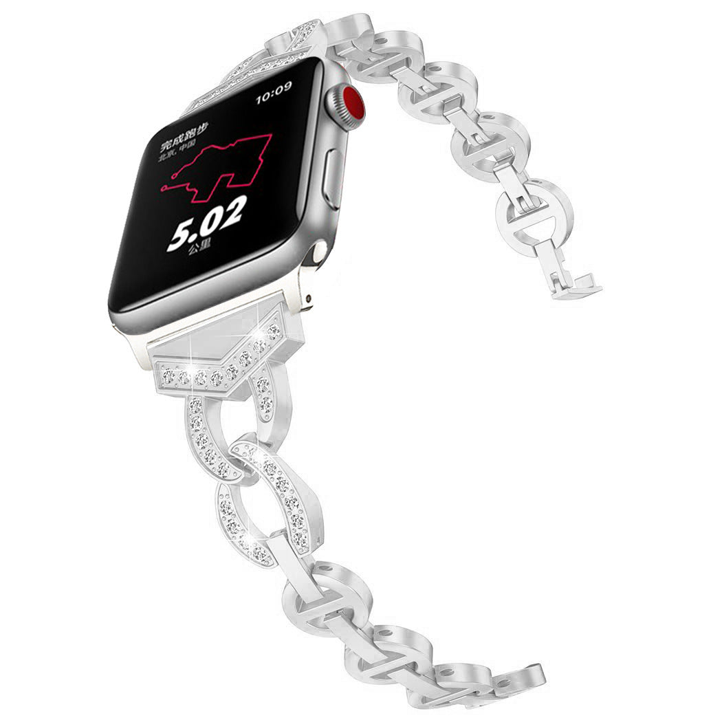 Diamond Chain Type Stainless Steel Apple Watch Strap