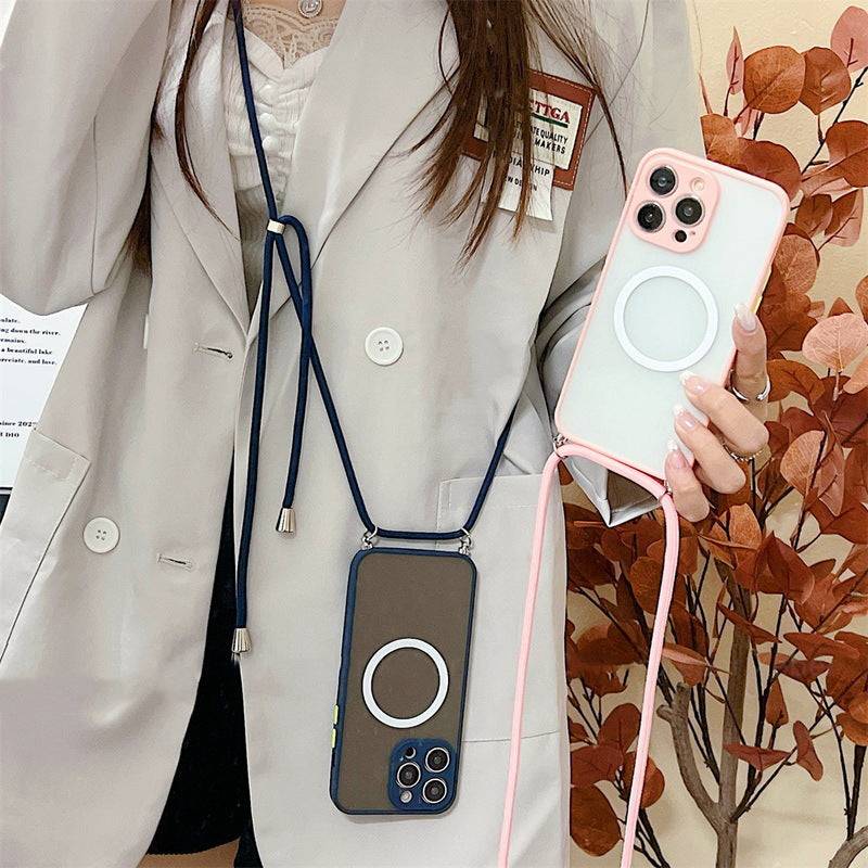 Magnetic Lanyard Transparent Crossbody Drop-resistant  Apple iPhone Case