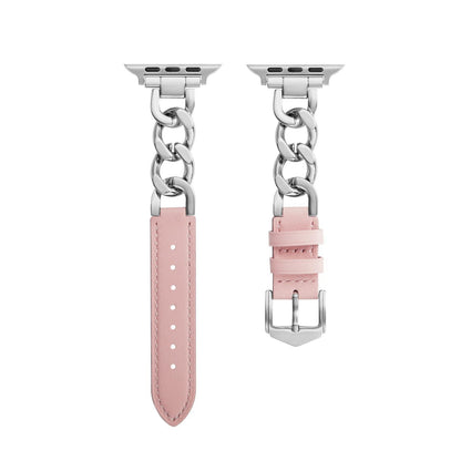 Classic Leather & Chain Apple Watch Strap