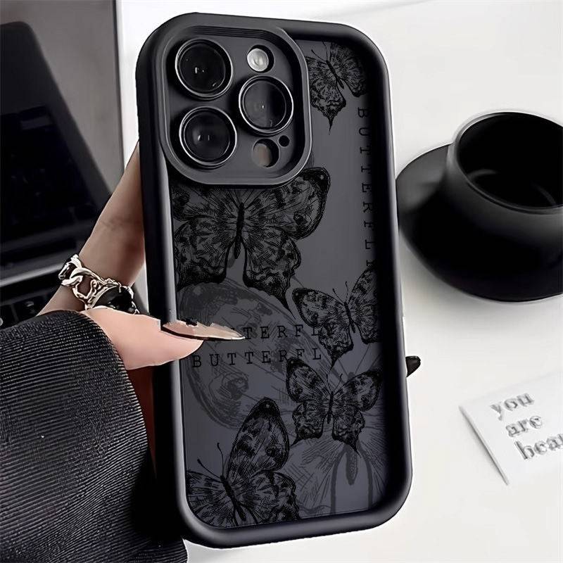 Retro Butterfly Print Drop-resistant iPhone Case