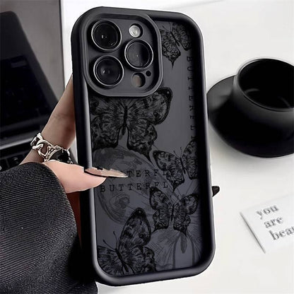 Retro Butterfly Print Drop-resistant iPhone Case
