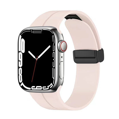 Magnetic Folding Buckle Silicone Apple Watch Strap