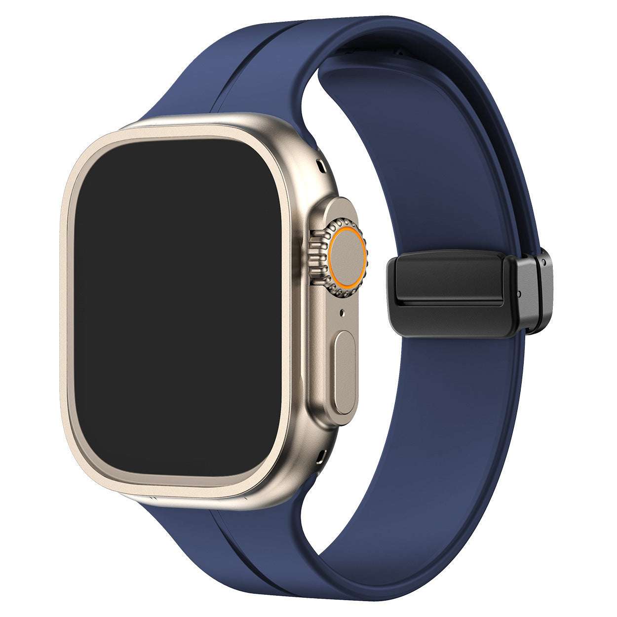 Magnetic Folding Buckle Silicone Apple Watch Strap