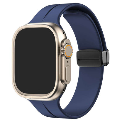 Magnetic Folding Buckle Silicone Apple Watch Strap