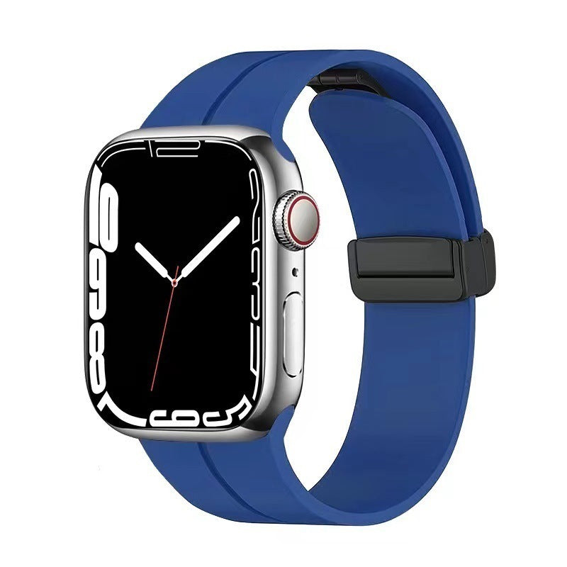 Magnetic Folding Buckle Silicone Apple Watch Strap