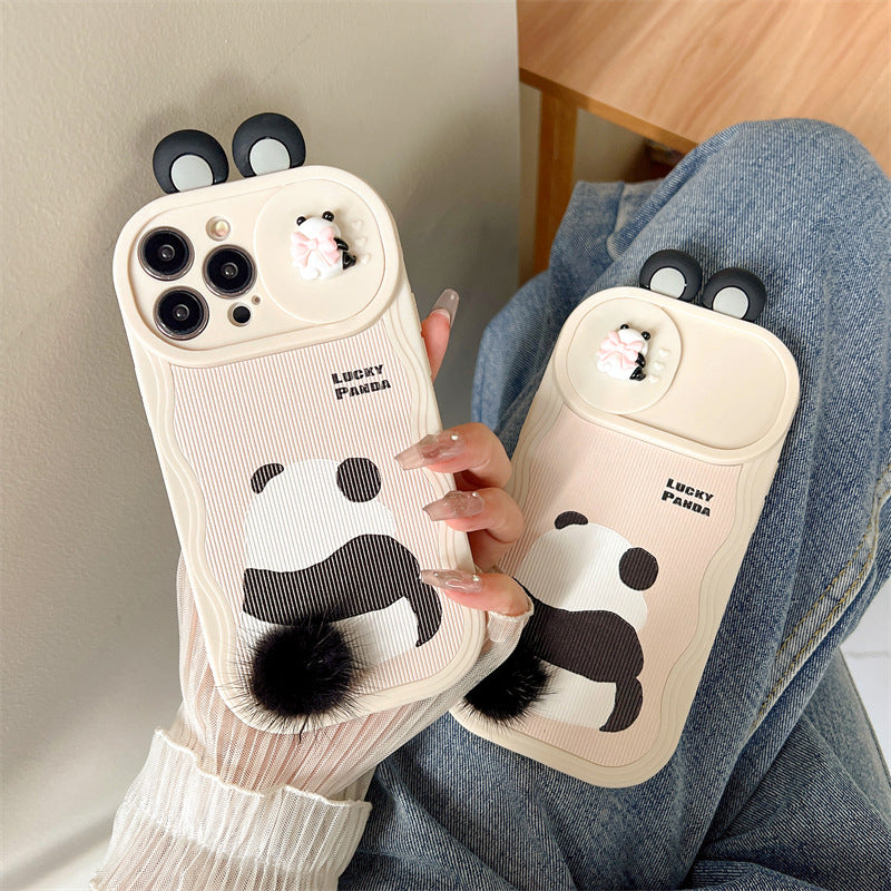 Cute Furry Panda Apple iPhone Case